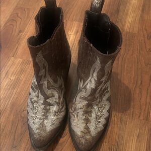 LIBERTY Black Brown and Silver Ankle Boots